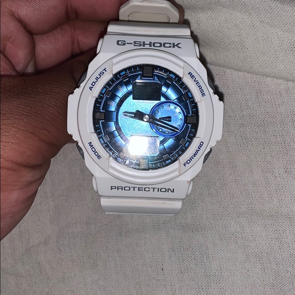 G shock White band with Blue face